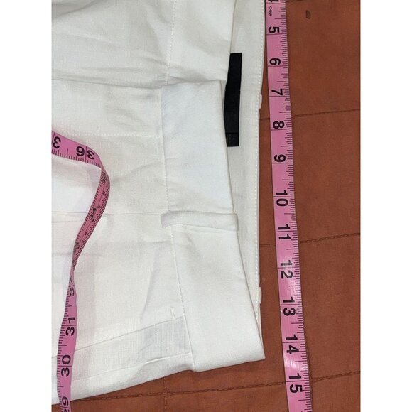 Jenni Kayne Riley Linen Blend Pleated Front Relaxed Fit Trouser Pants White Sz 4 - Picture 9 of 13
